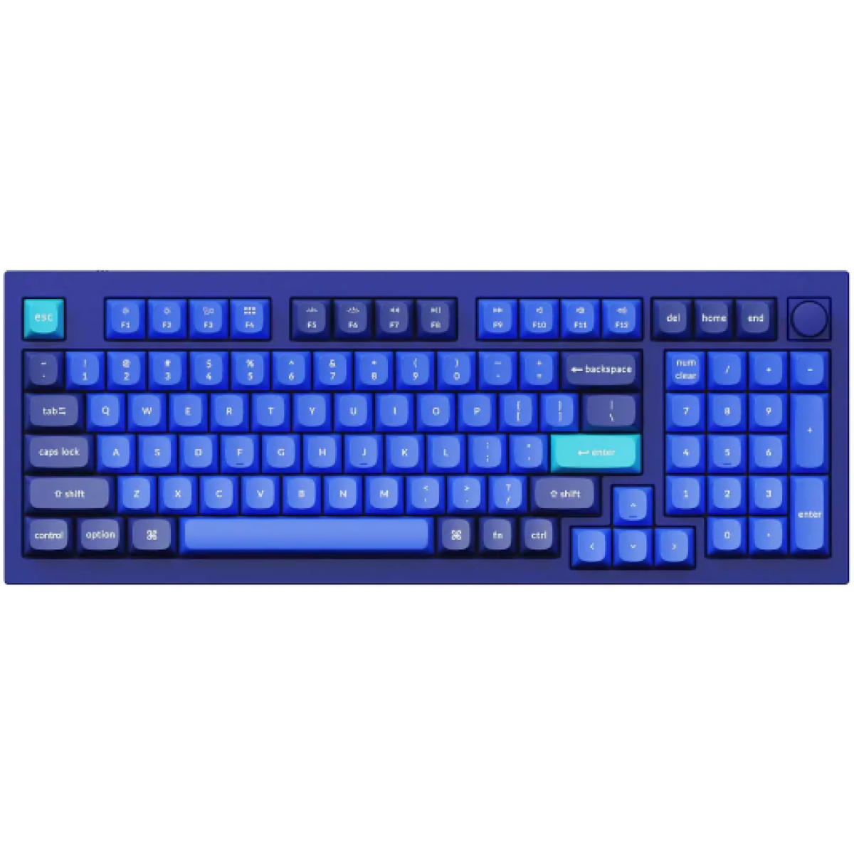 Keychron Q5-O1 QMK自定義機械鍵盤（海軍藍RGB旋鈕可換軸/紅軸）